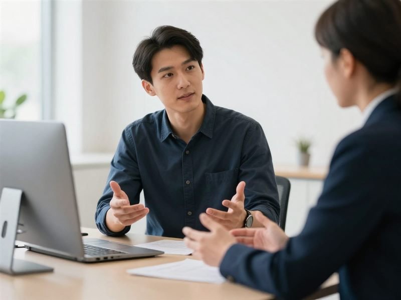 An adviser explaining the process to a client