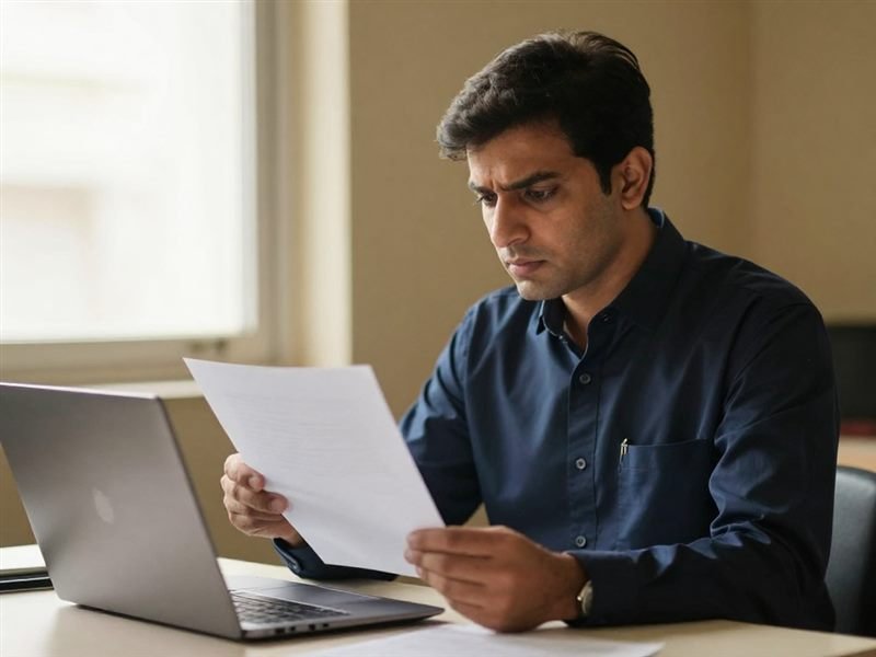 Checking a document carefully before accepting it